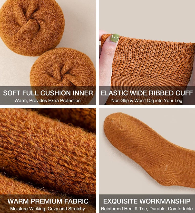 BLONGW Warm Thermal Boot Socks for Women - Knee High, Winter, Running, Hiking, Gifts - Thick Socks for Cold Weather - Image 3